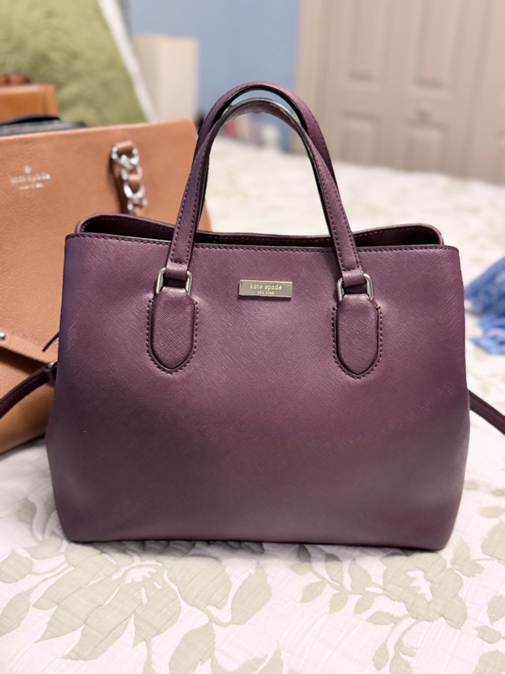 kate spade Plum Purple Saffiano Leather Satchel